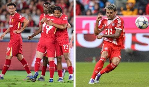 Jugadores de Liverpool y Luis Díaz en el Bayern Múnich