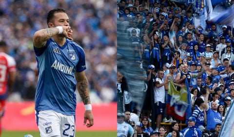 Leonardo Castro e hinchas de Millonarios