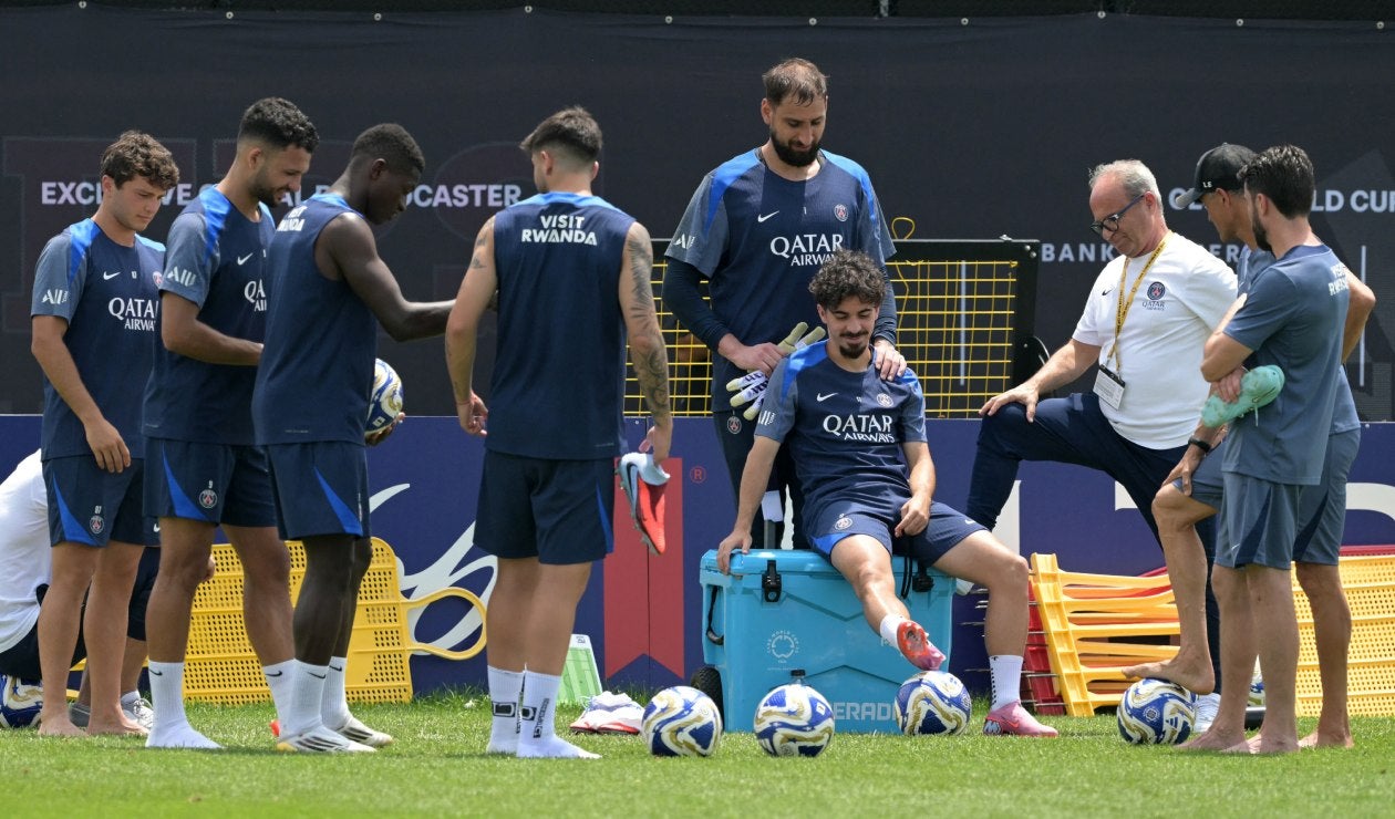 Sesión de entrenamiento del PSG