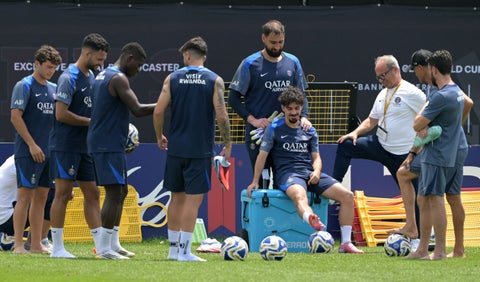 Sesión de entrenamiento del PSG