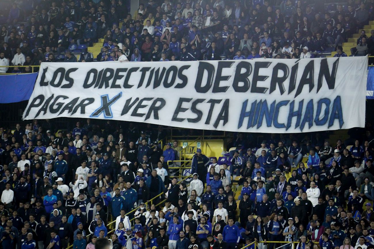 Protesta de hinchas de Millonarios contra Unión Magdalena