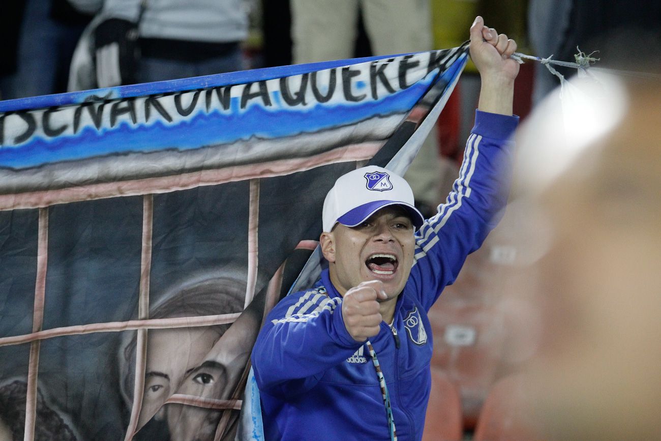 Protesta de hinchas de Millonarios contra Unión Magdalena