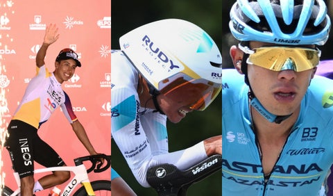Egan Bernal, Santiago Buitrago y Harold Tejada