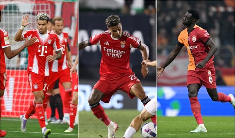 Luis Díaz, Richard Ríos y Dávinson Sánchez en Champions League