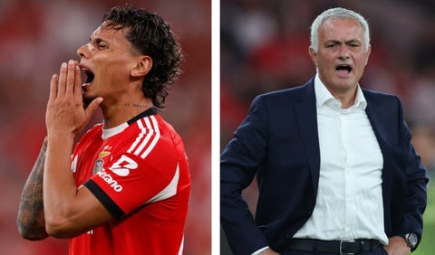 Richard Ríos (futbolista) y José Mourinho (entrenador)