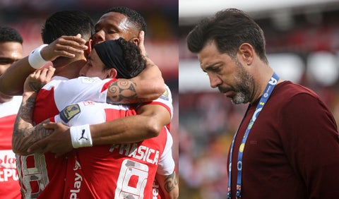 Jugadores de Santa Fe y Jorge Bava