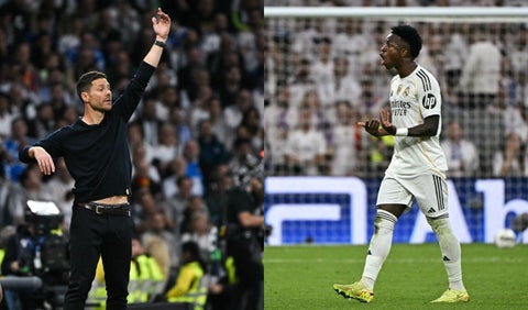 Xabi Alonso y Vinícius Júnior en el Clásico