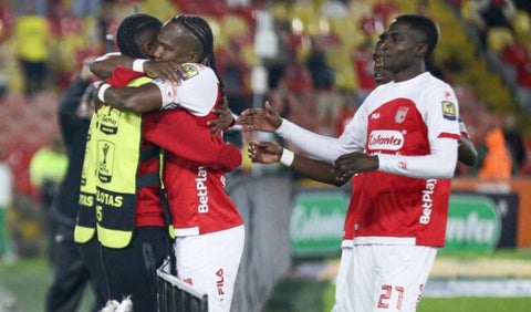 Hugo Rodallega goleador de Santa Fe vs Fortaleza