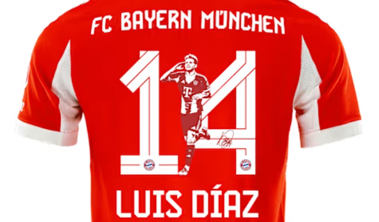 Camisa especial de Luis Díaz en Bayern Múnich