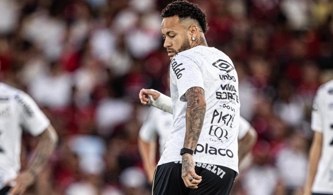 Neymar con el Santos de Brasil