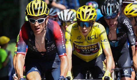 Thomas, Vingegaard y Bardet, ciclistas