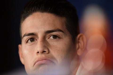 James Rodríguez en una rueda de prensa