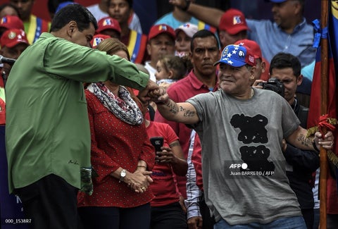Nicolás Maduro y Diego Armando Maradona