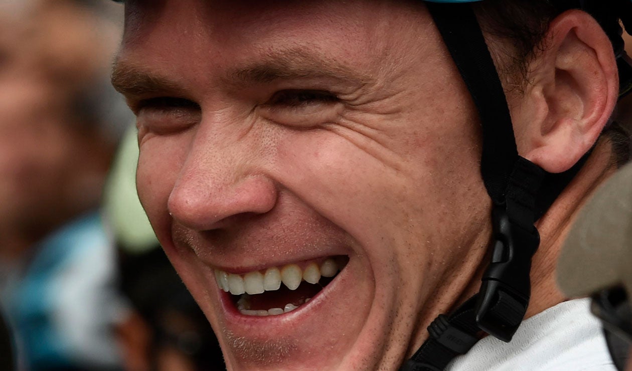 Chris Froome antes de iniciar la competencia el 'Giro de Rigo'