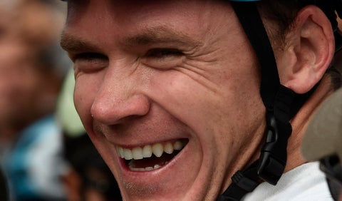 Chris Froome antes de iniciar la competencia el 'Giro de Rigo'