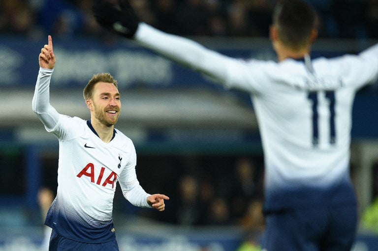 Christian Eriksen celebrando un gol con e Tottenham