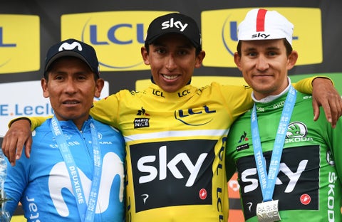Egan Bernal y Nairo Quintana en París Niza 2019