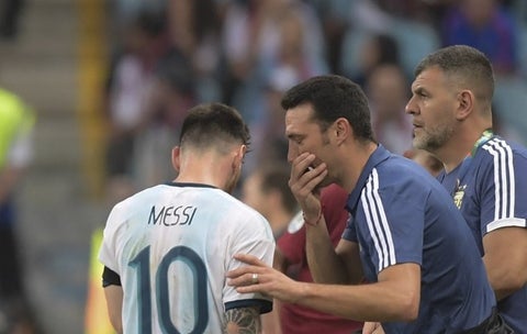 Lionel Scaloni y Lionel Messi