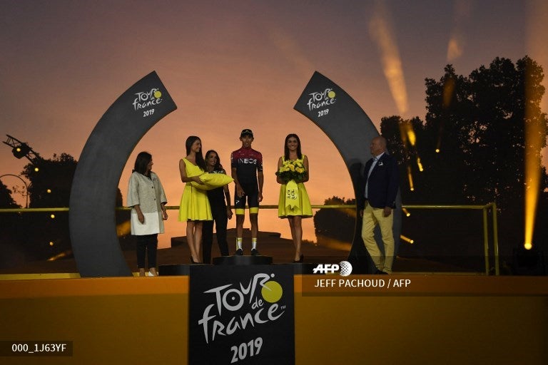 Tour de Francia - podio Egan Bernal campeón