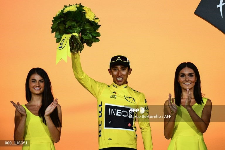 Tour de Francia - podio Egan Bernal campeón