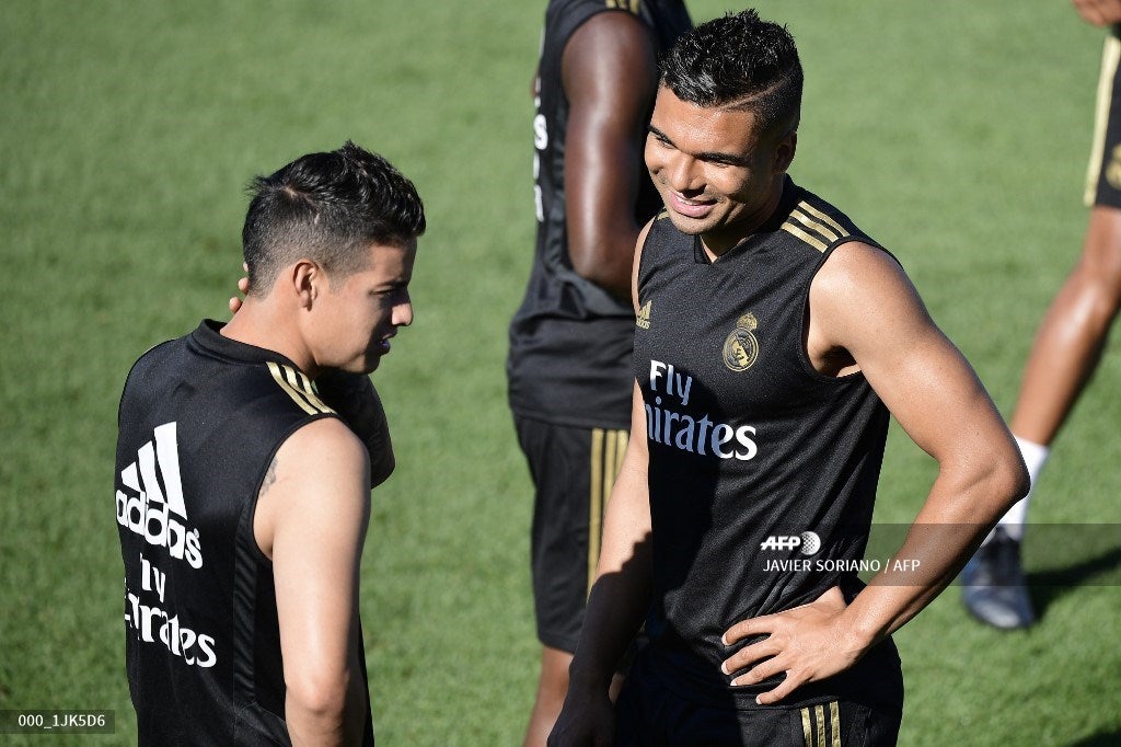 James Rodríguez entrenando en Real Madrid