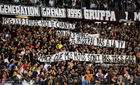 Metz vs PSG; pancartas