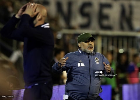 Diego Maradona y Gallego Méndez en Gimnasia