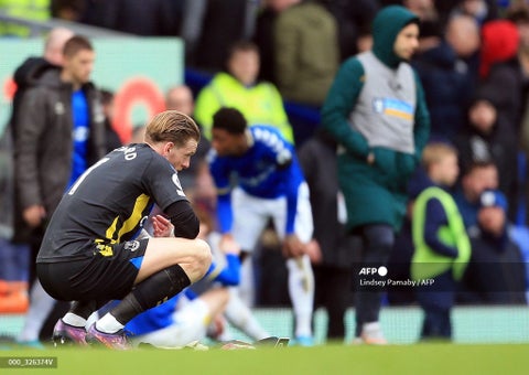Jordan Pickford, tras la derrota ante Wolverhampton.