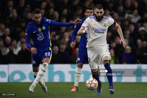 Karim Benzema, la gran figura del encuentro entre Chelsea y Real Madrid.