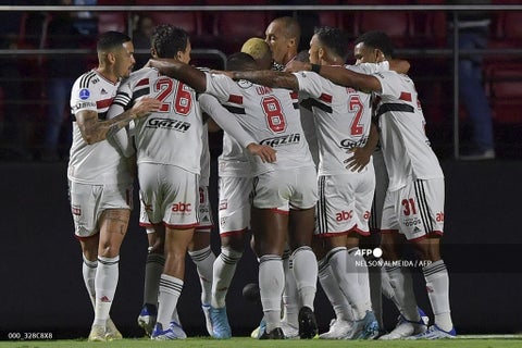 Sao Paulo en su partido ante Everton por Copa Sudamericana.