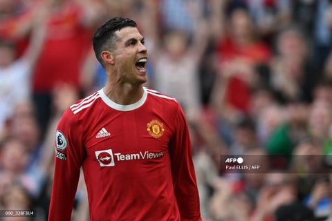 Cristiano Ronaldo en el partido entre Norwich Y Manchester United.