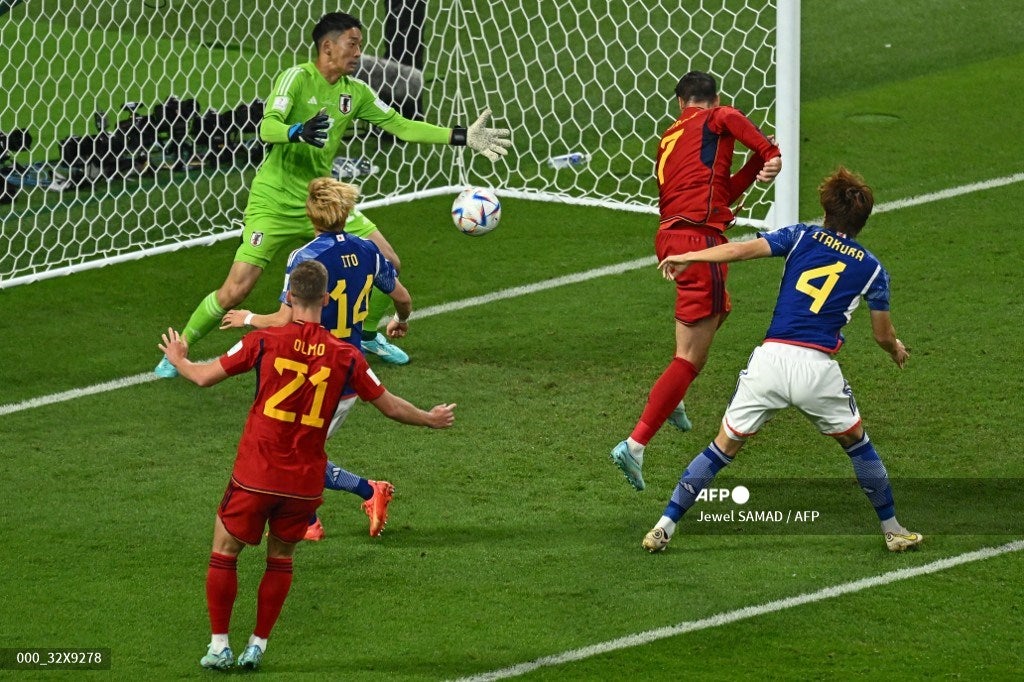 El gol de Morata para la ventaja inicial de España ante Japón