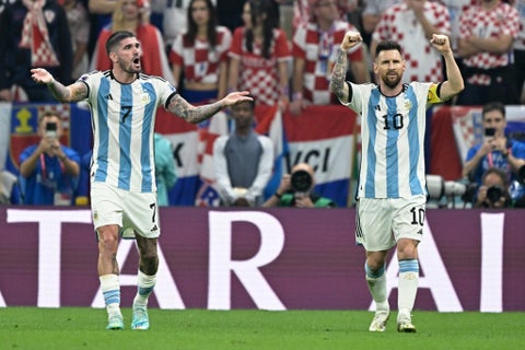 Lionel Messi y Rodrigo De Paul