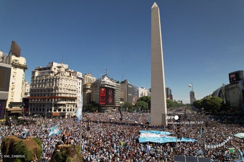 El festejo el gol del título de Argentina en Buenos Aires