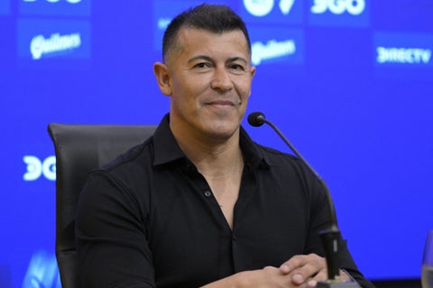 Jorge Almirón en su presentación con Boca Juniors