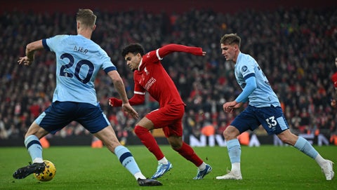 Luis Díaz en Liverpool vs Brentford