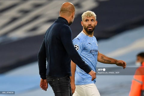 Pep Guardiola y Sergio Agüero