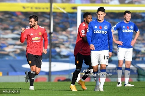 James Rodríguez, jugador del Everton, en el partido ante el United