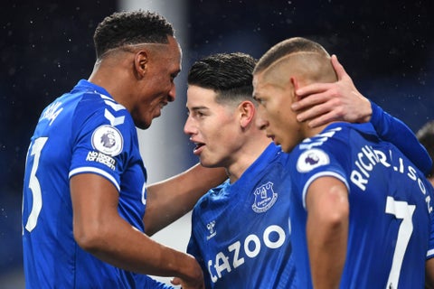James Rodríguez, Yerry Mina, Everton