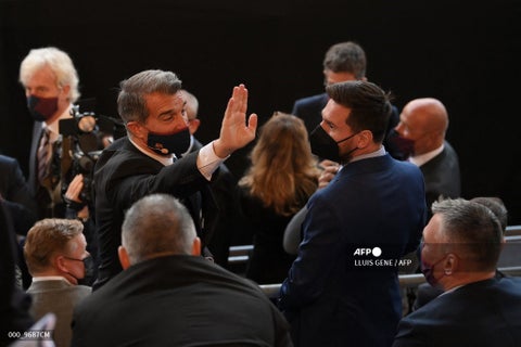 Joan Laporta y Lionel Messi
