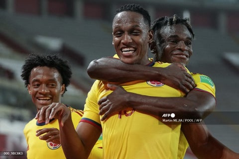 Yerry Mina, Duván Zapata y Juan Guillermo Cuadrado