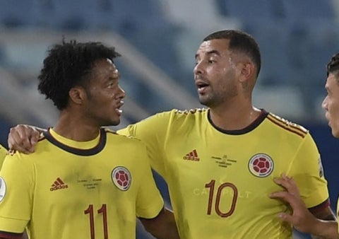 Juan Guillermo Cuadrado y Edwin Cardona - Selección Colombia 2021