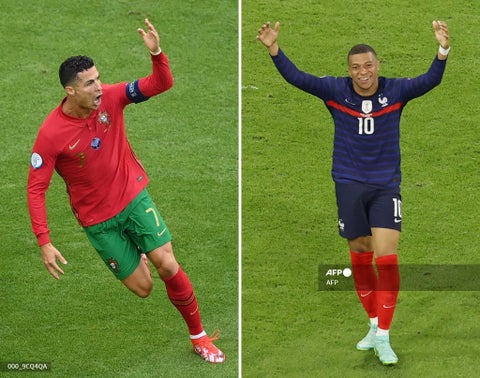 Portugal vs Francia; Cristiano Ronaldo vs Mbappé