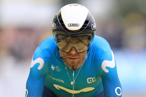 Alejandro Valverde líder del Movistar en la Strade Bianche