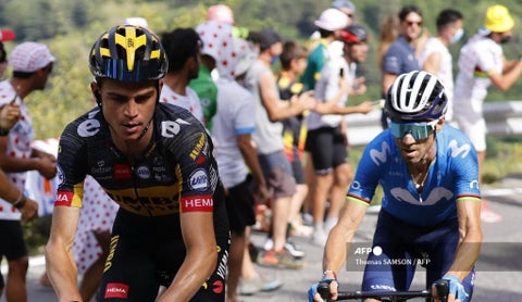 Sepp Kuss y Alejandro Valverde