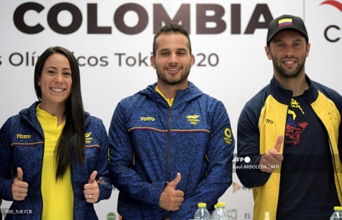 Vincent Pelluard y Mariana Pajón