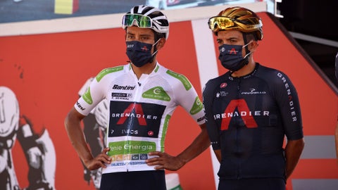 Richard Carapaz y Egan Bernal en el Ineos