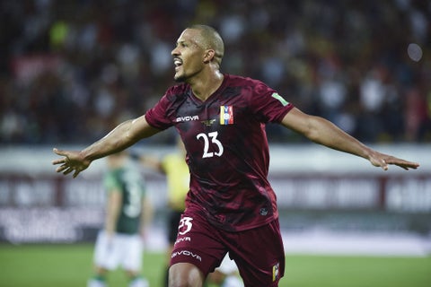 Salomón Rondón durante último partido con Venezuela.
