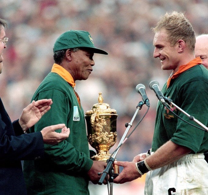 Francois Pienaar y Nelson Mandela