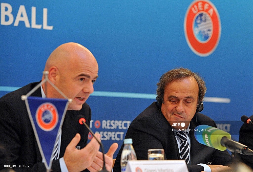 Gianni Infantino y Michel Platini